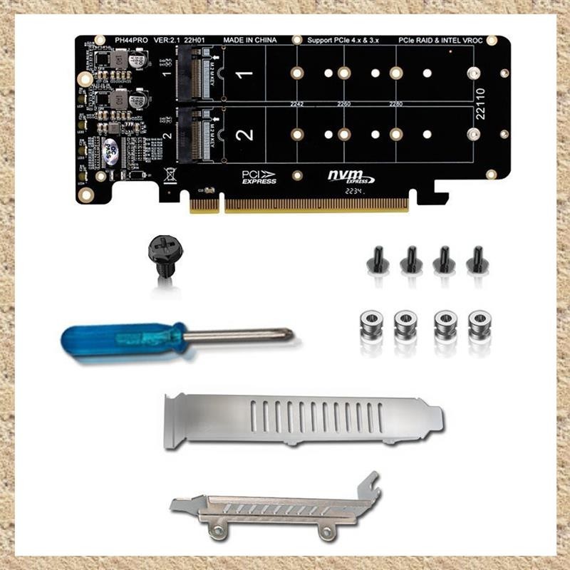 (D W G H)雙面4盤NVME PCI-EX16分體卡擴展卡適配卡