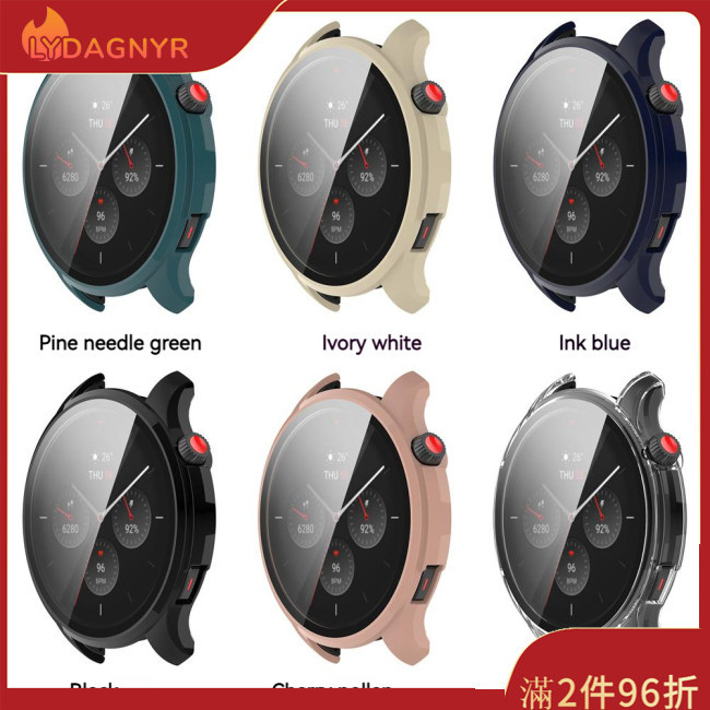 Dagnyr 手錶屏幕保護膜集成膜盒全覆蓋保險槓外殼兼容華米 Amazfit Gtr4