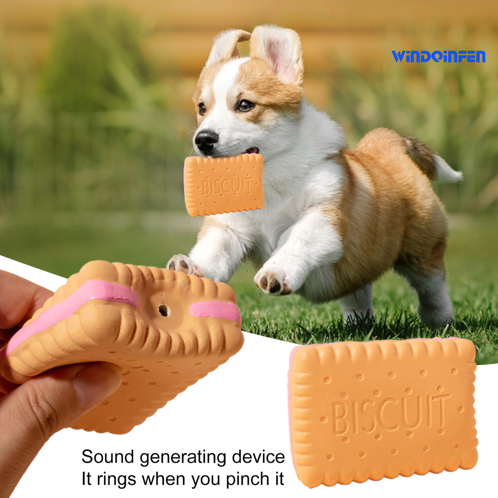 [萌寵屋]乳膠玩具 餅乾馬卡龍 小狗玩具耐咬磨牙乳膠發聲寵物玩具