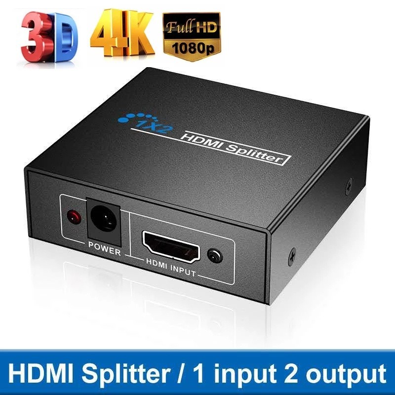 2k*4k hdmi 分配器 1 進 2 出全高清支持 HDCP 1080p 1x2 剝離器 3D 功率信號放大器用於
