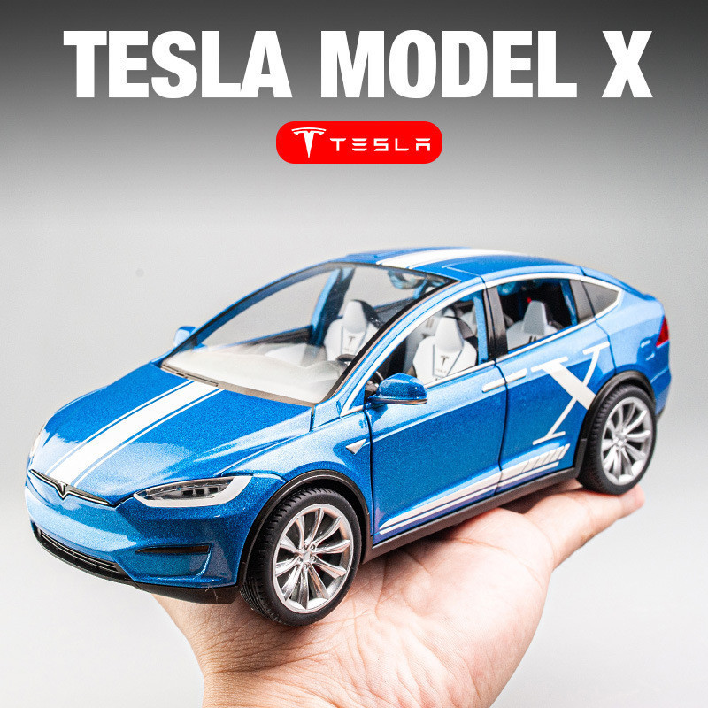 特斯拉ModelX合金車模大號1:20仿真汽車模型男孩小汽車玩具車 Q57N