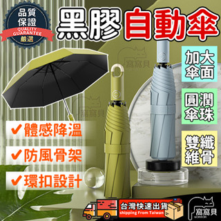 雨傘【臺灣當天出貨】黑膠自動傘 8骨自動傘 自動傘 大雨傘 摺疊傘 UV傘 折疊傘 遮陽傘 晴雨傘 折疊雨傘 太陽傘