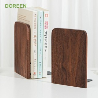 DOREEN Nature 木製書擋、書桌收納架 INS 桌面書架、耐用展示架山毛櫸胡桃木簡易書架辦公家用