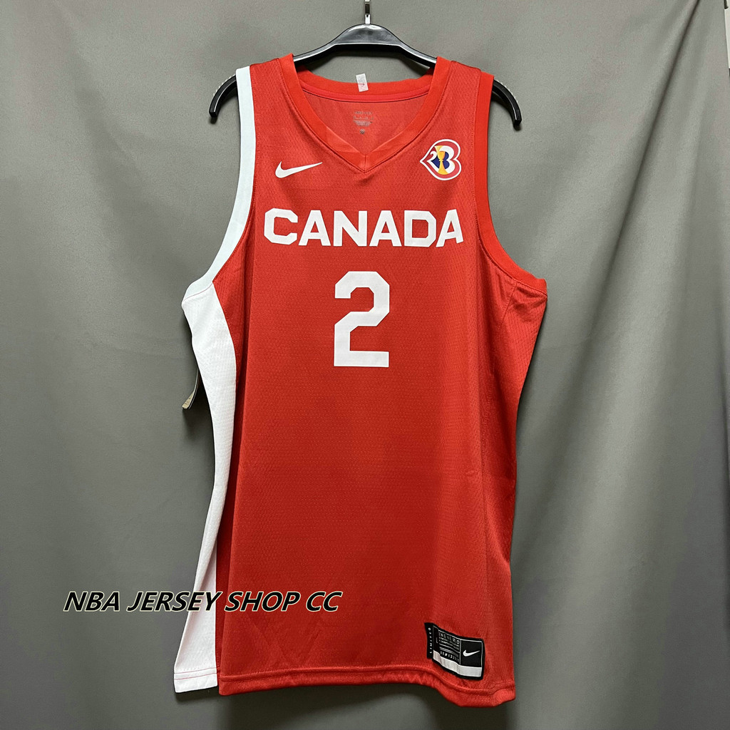 男子 2023 年菲巴籃球世界杯加拿大隊 2 Shai Gilgeous Alexander 球衣紅色