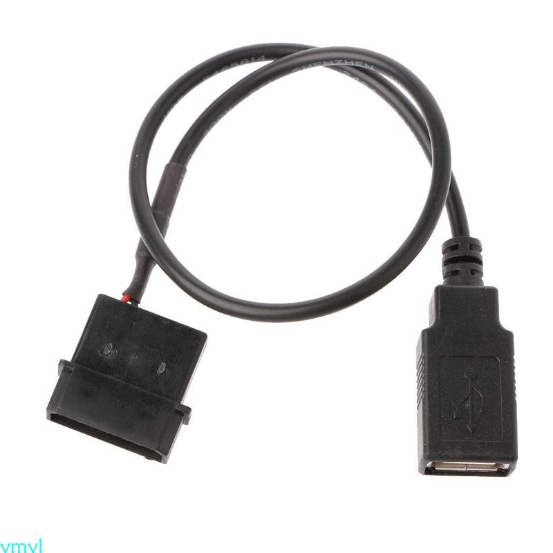 Ymyl 30cm PC 內部 5V 2 針 IDE Molex 轉 USB 2 0 A 型母頭電源適配器電纜