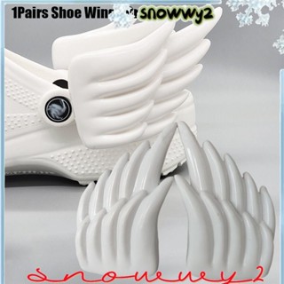 SNOWWY2洞穴拖鞋尾巴裝飾,DIY天使的翅膀鞋翅擺件,高品質木屐涼鞋鞋材配件洞口鞋扣孩子