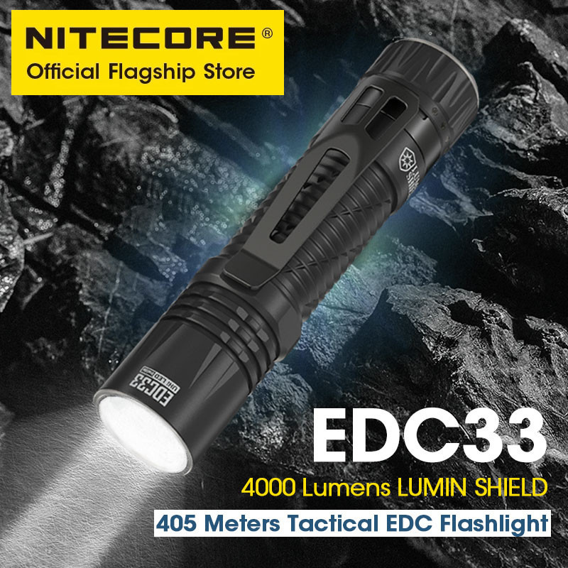 Nitecore EDC33 EDC 戰術手電筒 USB-C 可充電手電筒 450 米 UHi 20 Max,內置 40