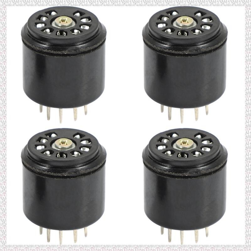 (U P Q E)4x 9Pin Bakelite 真空管插座保護底座,適用於 12AX7 12AU7 ECC82 EC