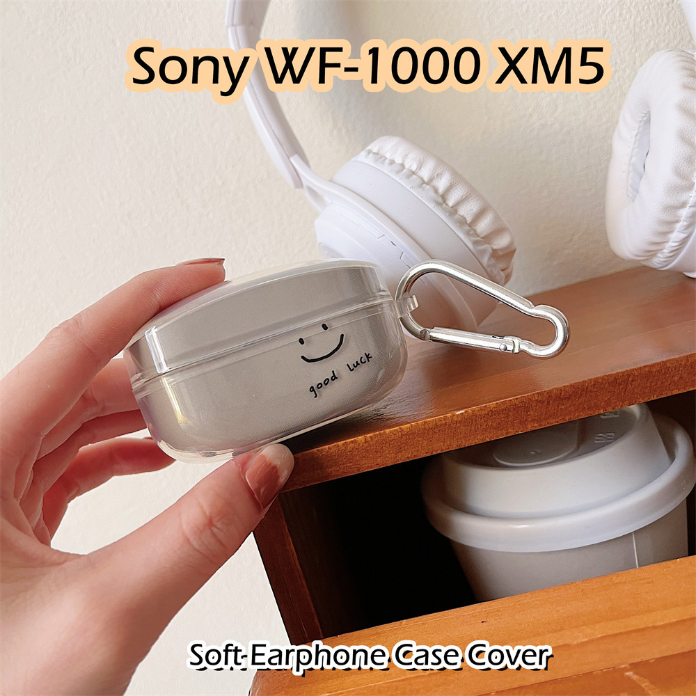 【現貨】適用於索尼WF-1000 Xm5手機殼卡通笑臉圖案軟矽膠耳機殼外殼保護套