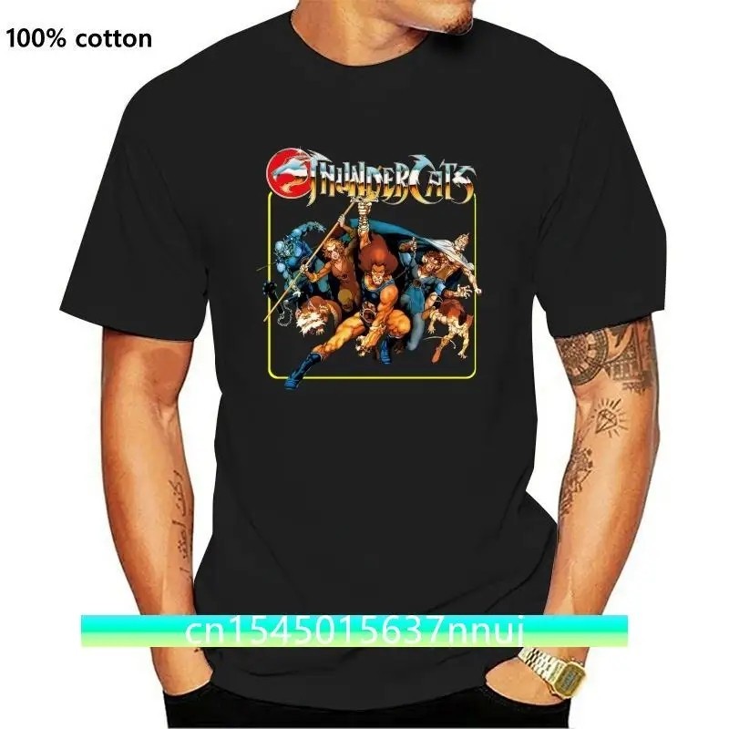 動畫Thundercats 霹靂貓（虎威戰士）圖案印花男士百分百純棉圓領短袖T恤上衣