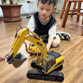 🌈大號合金兒童遙控挖掘機玩具車男孩模擬電動挖土機汽車工程車挖機