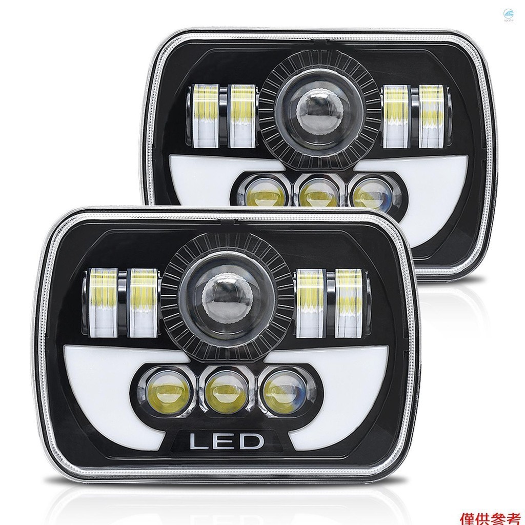 WRANGLER JEEP Crtw 2 件 7 英寸 LED 頭燈 7x6 或 5x7 英寸頭燈,帶遠光燈/近光燈和