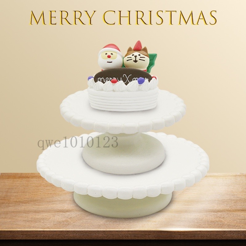 INS日式雜貨聖誕圓桌轉盤聖誕蛋糕娃娃屋微縮場景擺件拍攝道具✔️