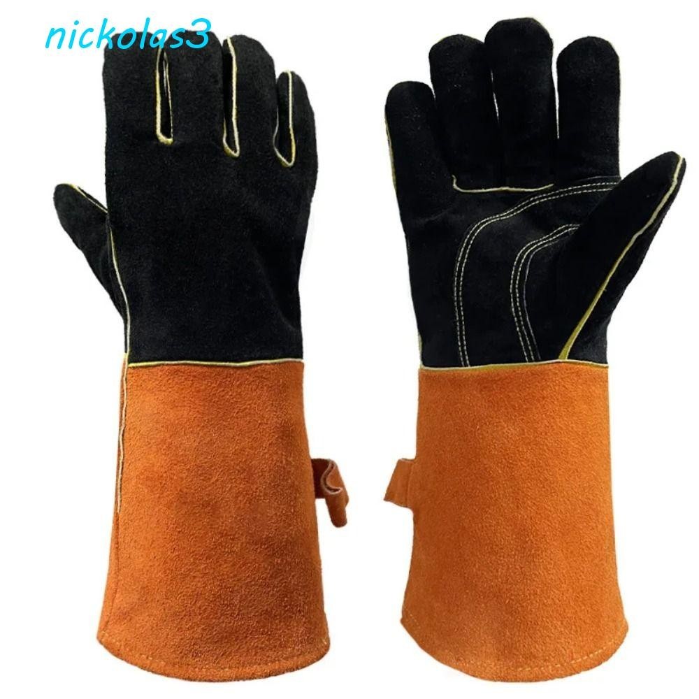 NICKOLAS1對皮革焊接手套,勞動保護牛皮皮革工作安全手套,防滑耐磨重型焊工手套焊接護手