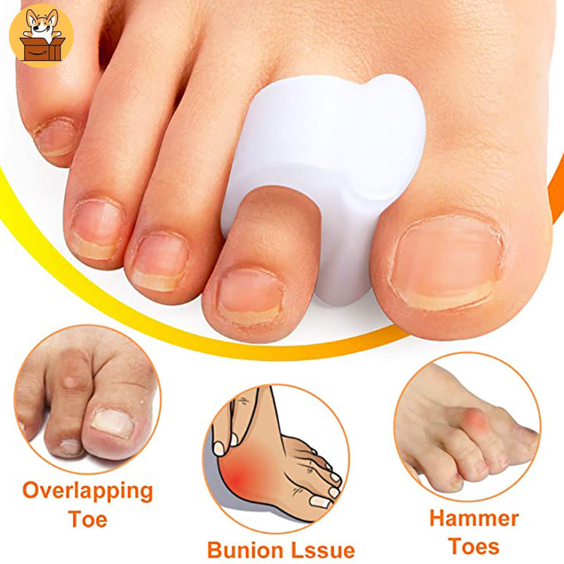 【Am-az】2 件足部護理工具矽膠腳趾墊片拇趾外翻拇指手指矯正墊骨科腳趾分離器塗抹器