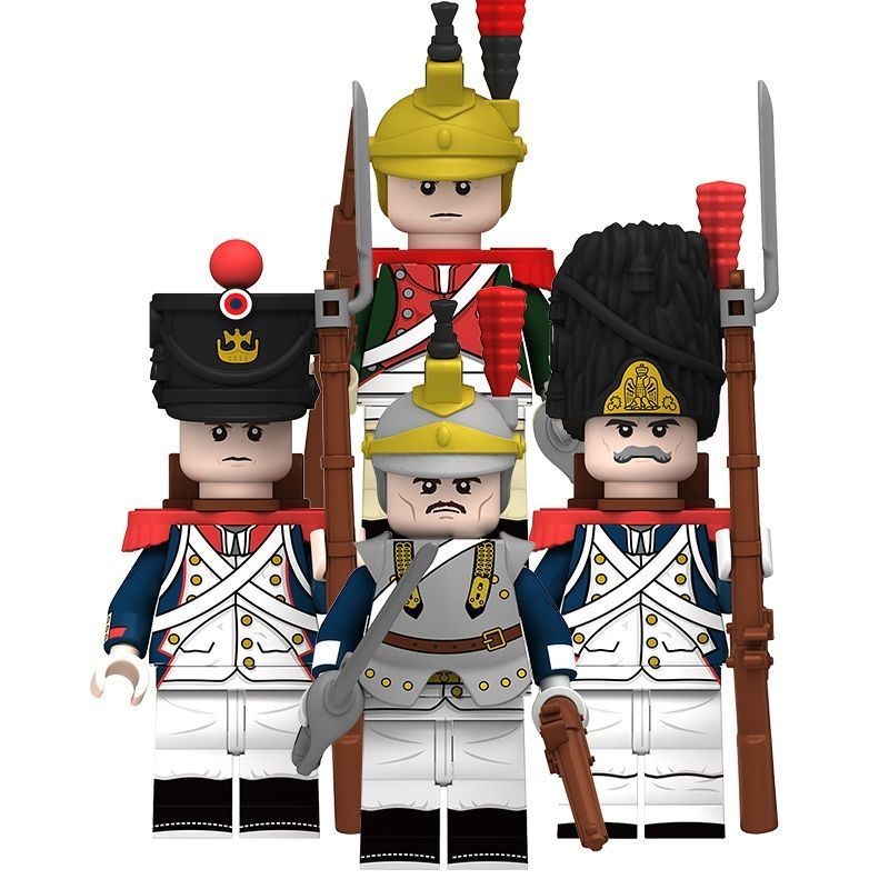 兼容樂高軍事戰爭英國法國拿破崙綠夾克拼裝積木人仔兒童玩具 EPKY