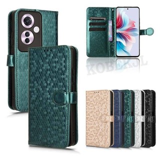 OPPO Reno 11F 手機殼翻蓋圓點 PU 皮革錢包卡槽手機保護套適用於 OPPO Reno 11F 8Z 7Z
