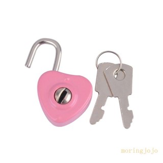 Jojo 迷你愛心掛鎖可愛的心形鎖金屬許願鎖帶鑰匙耐用