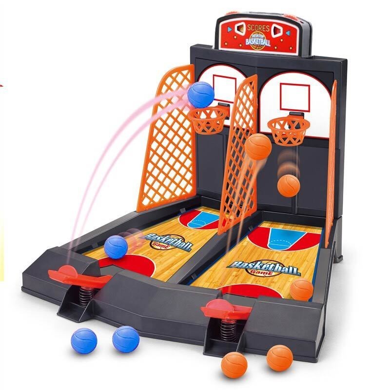 童趣好物&amp;雙人手指彈射籃球場桌面迷你投籃機雙人對戰游戲寶寶兒童益智玩具