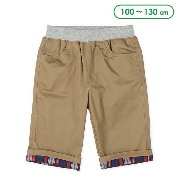 日本🇯🇵西松屋 | 卡其反折格紋短褲 100/110/120/130cm 110cm在途