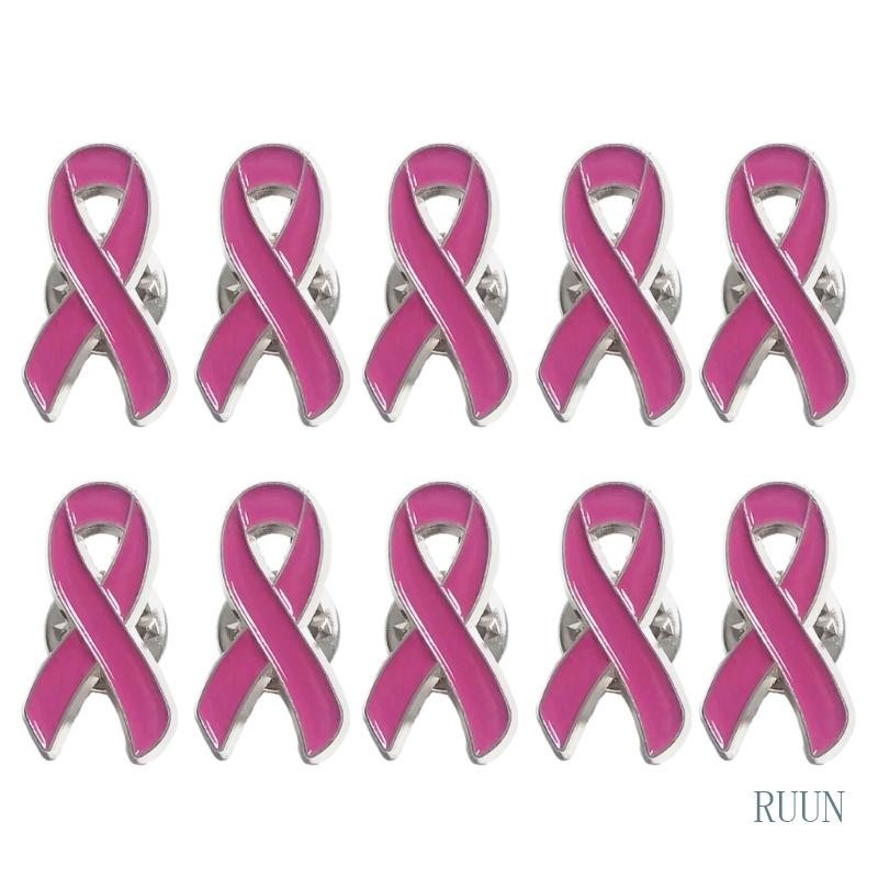 [RUU] 10 件時尚粉紅絲帶胸針乳腺癌意識宣傳徽章手工琺瑯別針時尚配飾