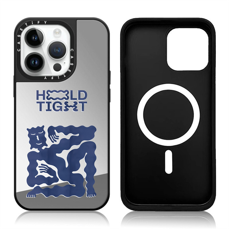 Casetify X HOLD TIGHT (STICKER) 磁吸黑銀鏡殼 Apple IPhone 15 14 13