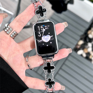 四葉草手鏈式錶帶 小米手環 8Pro 適用紅米手錶4錶帶 運動高級小眾金屬女款錶帶