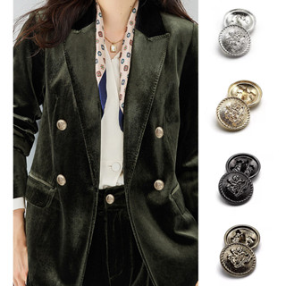 時尚精美金屬雙獅鈕釦配件復古高級大衣西裝外套鈕扣衣服配件