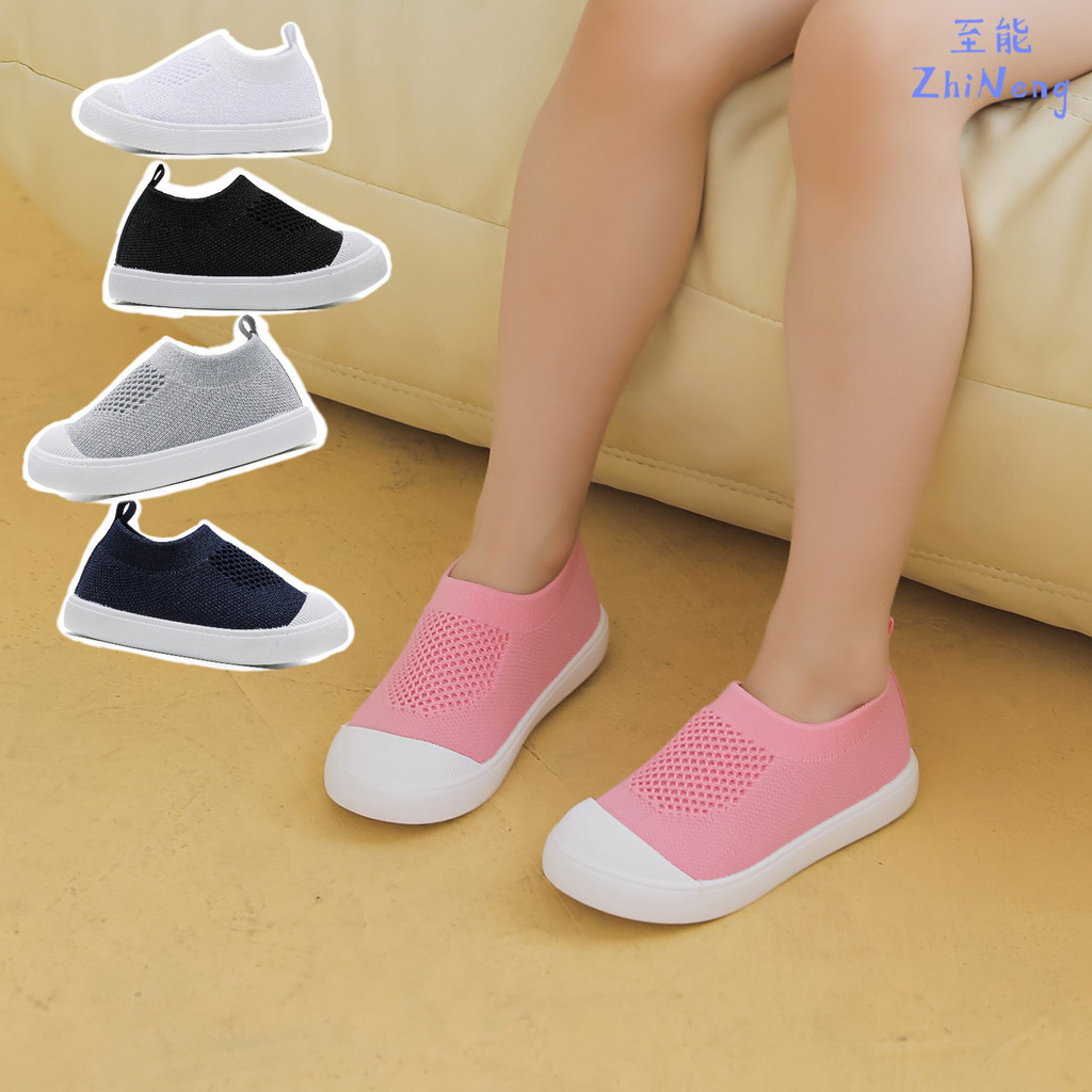 兒童帆布鞋 寶寶學步鞋飛織透氣防滑襪子鞋軟底男女兒童幼兒園室內鞋
