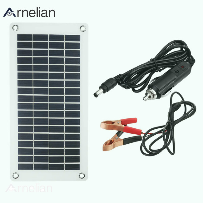 Arnelian 10w 18v 便攜式太陽能電池板電池充電器太陽能充電裝置適用於 12v 車載 Rv 電池半柔性
