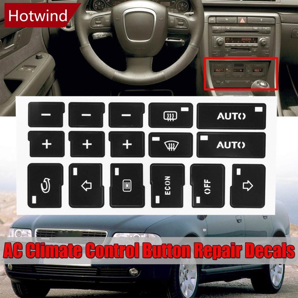 Hotwind 16Keys 汽車空氣音頻條件 AC 氣候控制按鈕貼紙貼花造型裝飾適用於奧迪 A4 B6 B7 2000