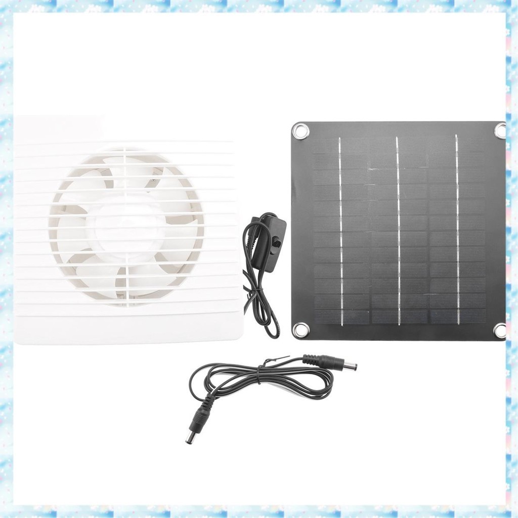 (M S)溫室太陽能風扇 - 50W 太陽能電池板 + 10 英寸棚、狗屋太陽能排氣扇