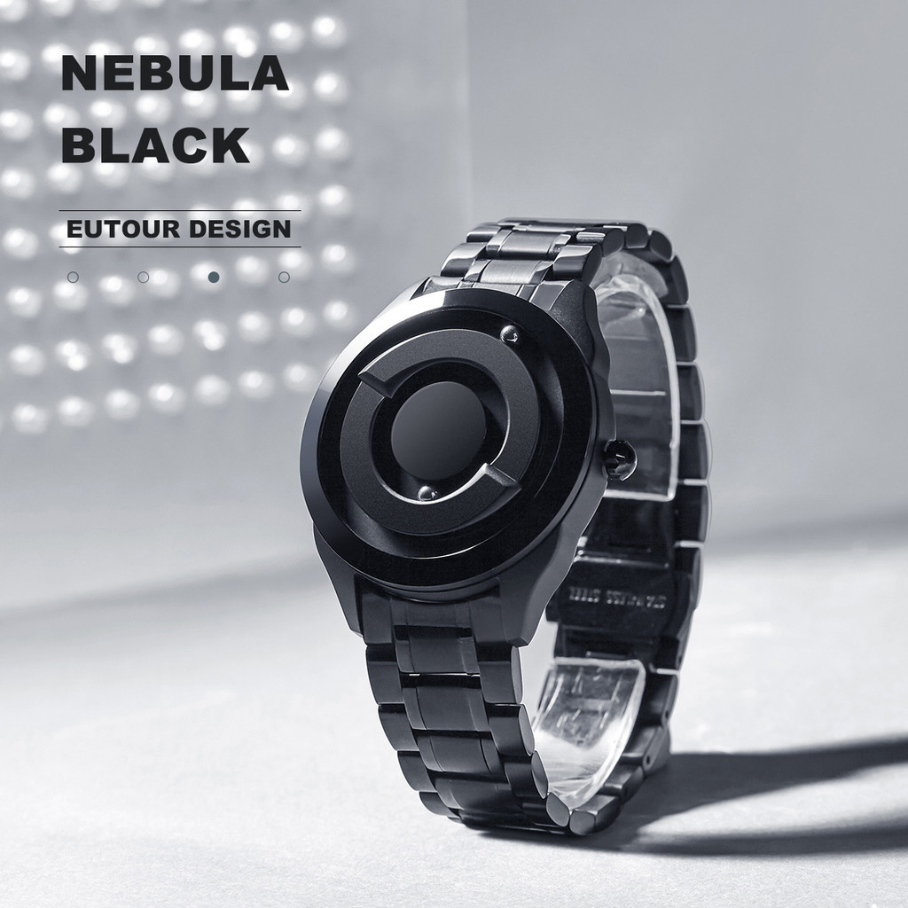 EUTOUR磁珠男士個性創造運動手錶酷概念無邊界時尚設計手錶不鏽鋼
