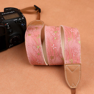 ✨✨超美粉色調金色小花相機揹帶斜挎單眼相機肩帶試用富士尼康索尼