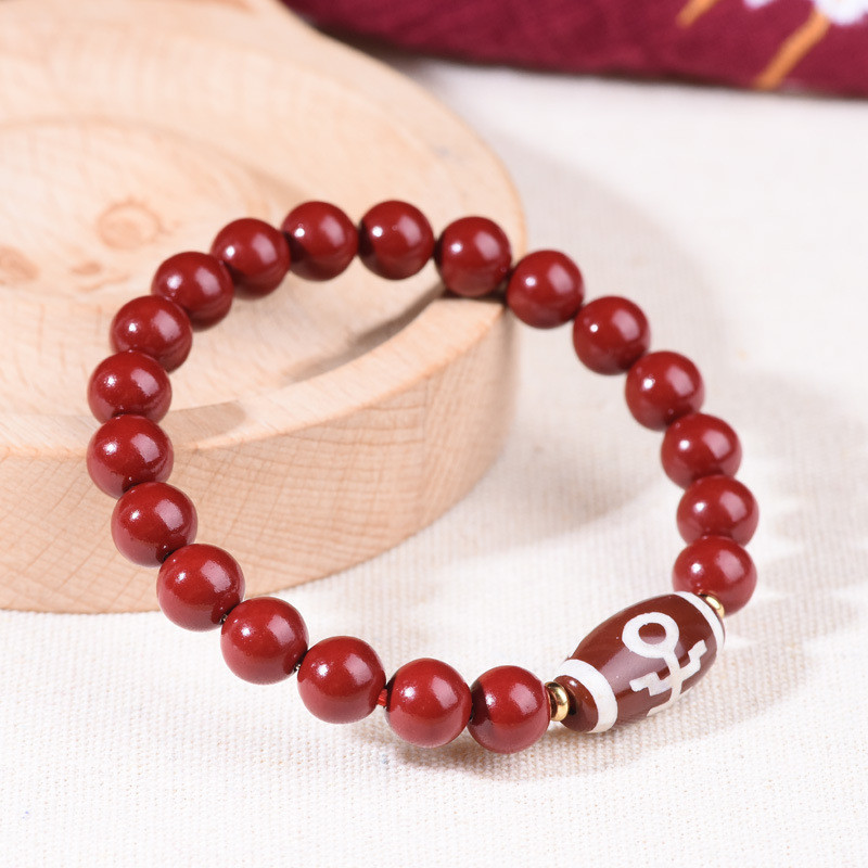 紫金砂新年紅繩手鍊仙女高級感飾品紅黑天珠硃砂手鍊原石天然