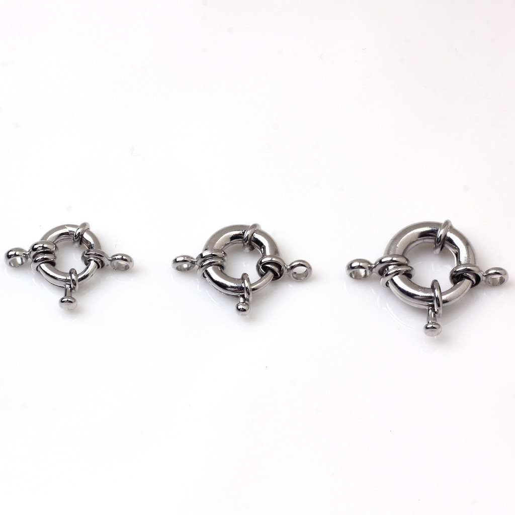 宏雲HongyunHC2(10pcs) 14k包金保色方向盤彈簧扣 圓形珍珠項鍊扣 diy手工連接扣飾品配件