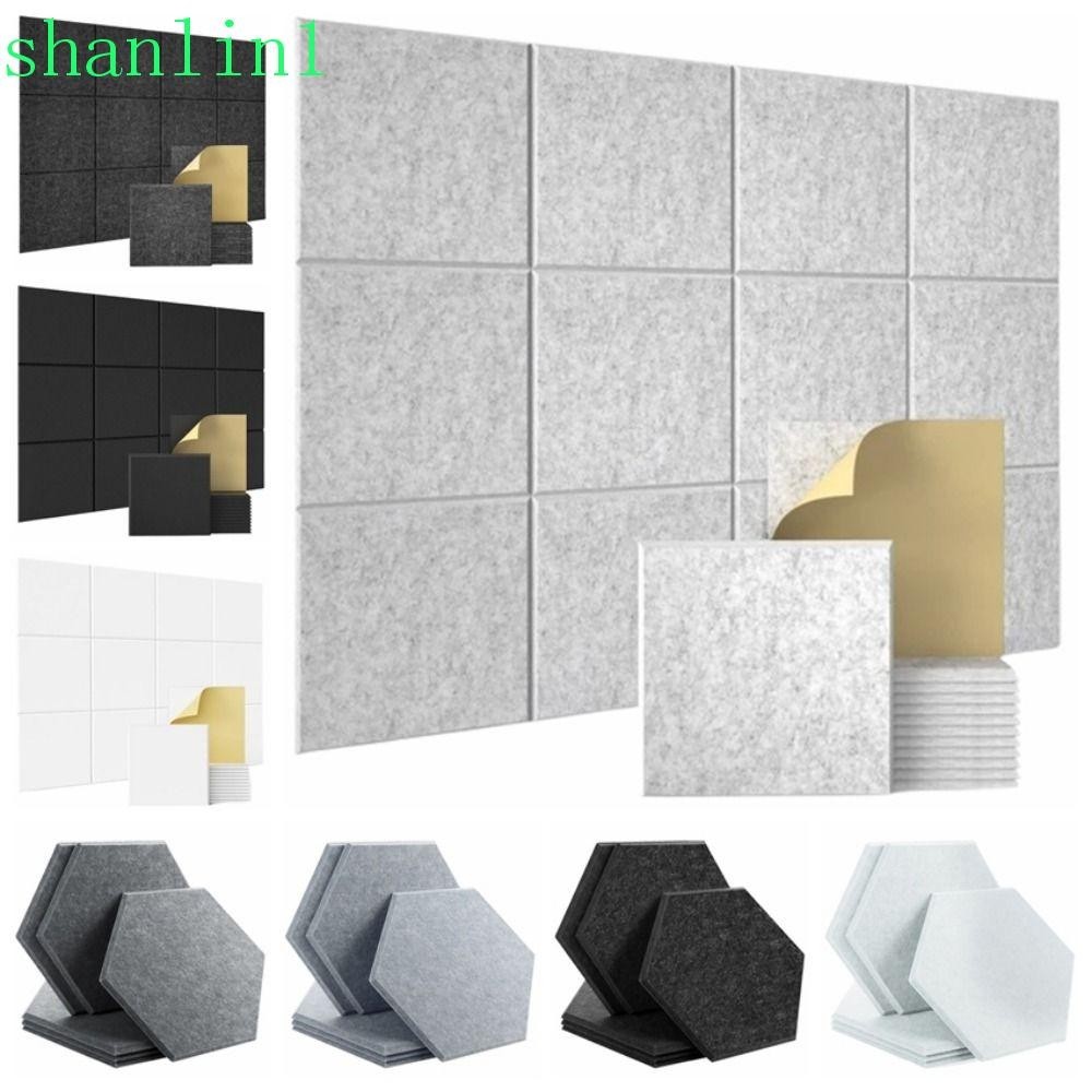 SHANLIN16件/套六角形隔音板,色彩繽紛方塊字工作室處理瓷磚,經久耐用自粘隔音阻尼襯墊