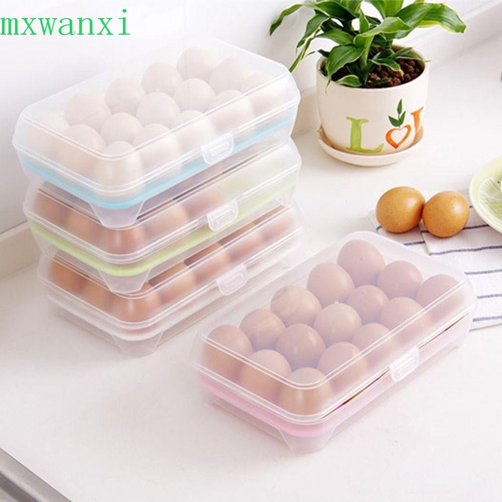 MXWANXI蛋盒1件15格家庭廚房用品防碰撞保鮮氣密雞蛋容器