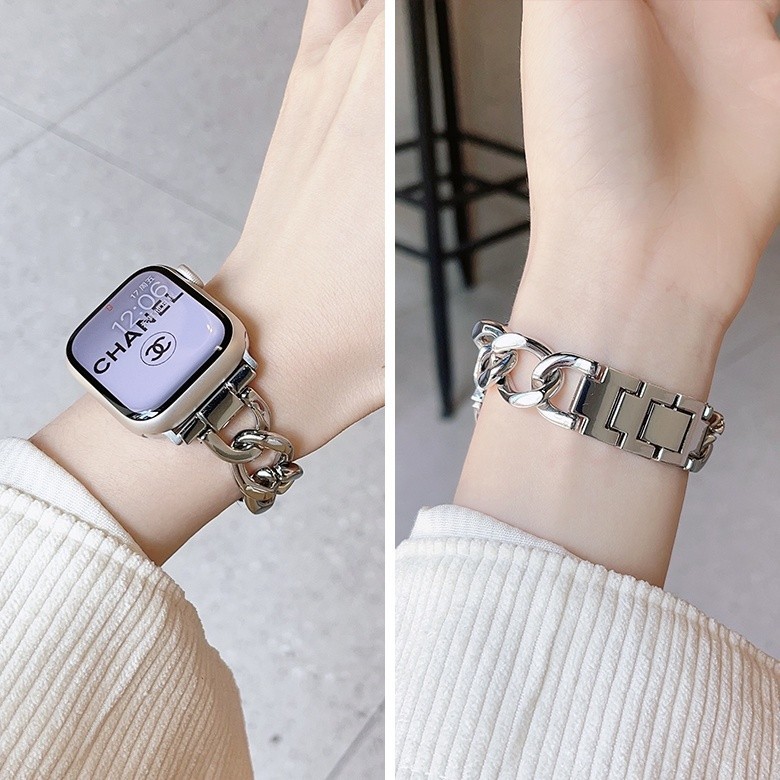 Redmi Watch4智能手錶不鏽鋼牛仔鏈表帶 適用於小米手錶紅米4 Redmi watch4錶帶替換腕帶