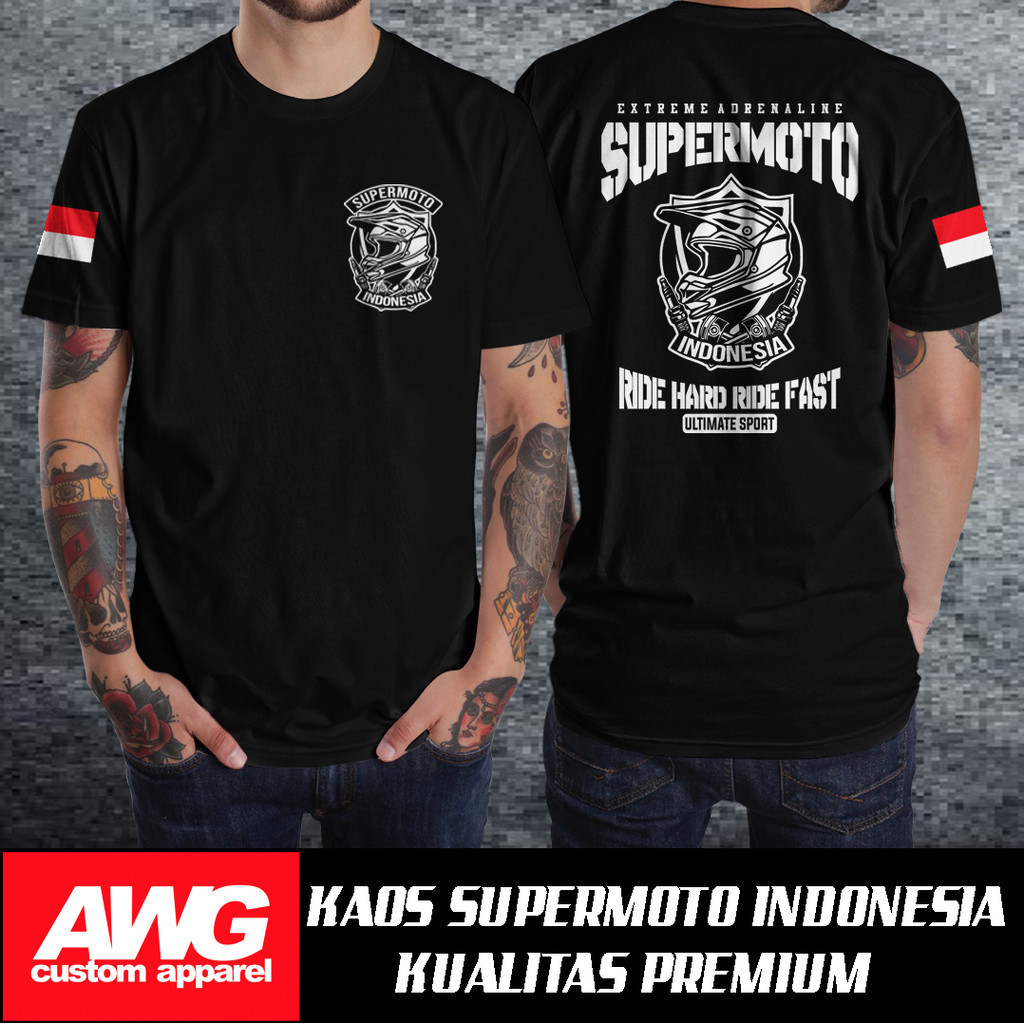 Supermoto 印度尼西亞騎行硬 AWG T 恤