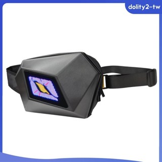 [DolityfbTW] 斜挎背包 LED 顯示屏防水可調節肩帶摩托車包,適合旅行騎自行車遠足步行