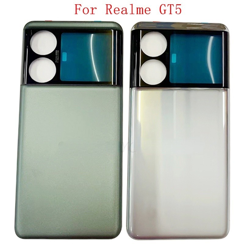 適用於 Realme GT5 後蓋的原裝電池蓋後門外殼帶徽標維修零件