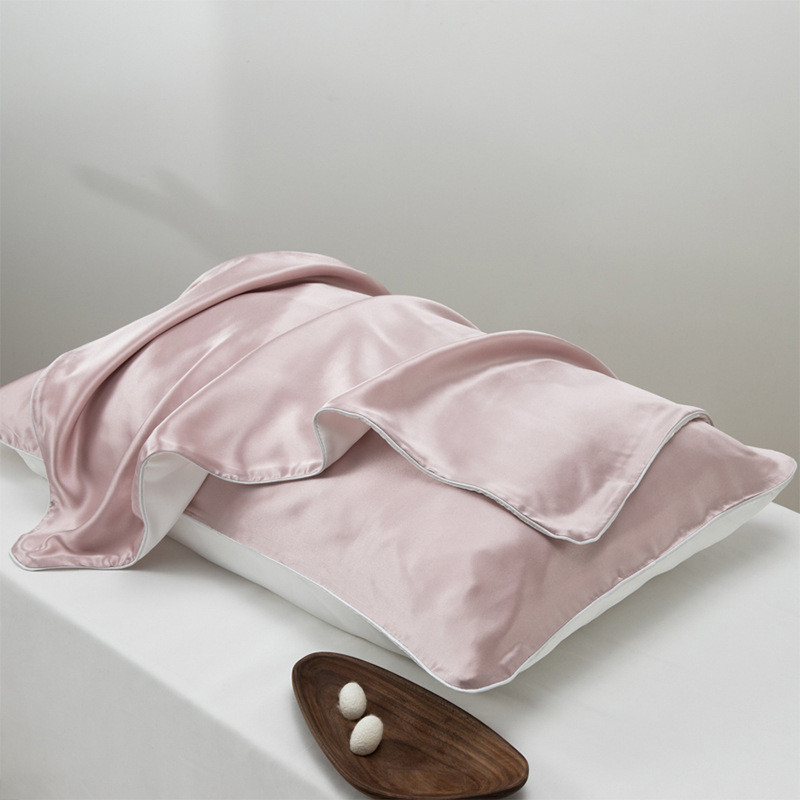 真絲枕套100桑蠶絲 素色16姆米滾邊信封式枕套 現貨包邊單面絲綢枕套