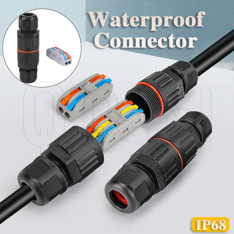 Ip68 防水電纜連接器 - 尼龍 PA66 材料 - 電線延長器配件 - 2/3 針無焊 LED 燈接線端子 - 快速