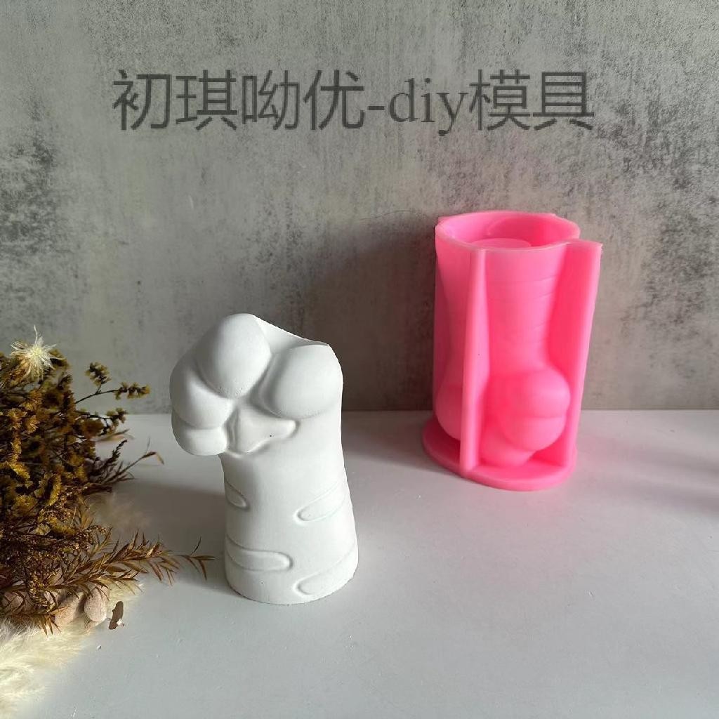 貓爪花瓶 矽膠模具 立體花瓶石膏模具 水泥混土模具