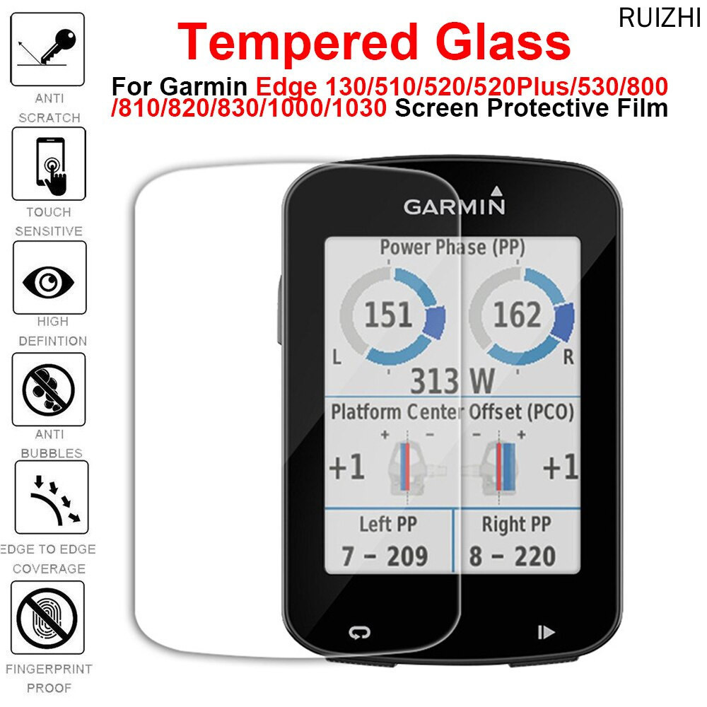 2pcs 鋼化玻璃適用於 Garmin Edge 130 520 520Plus 530 820 830 屏幕保護膜保護
