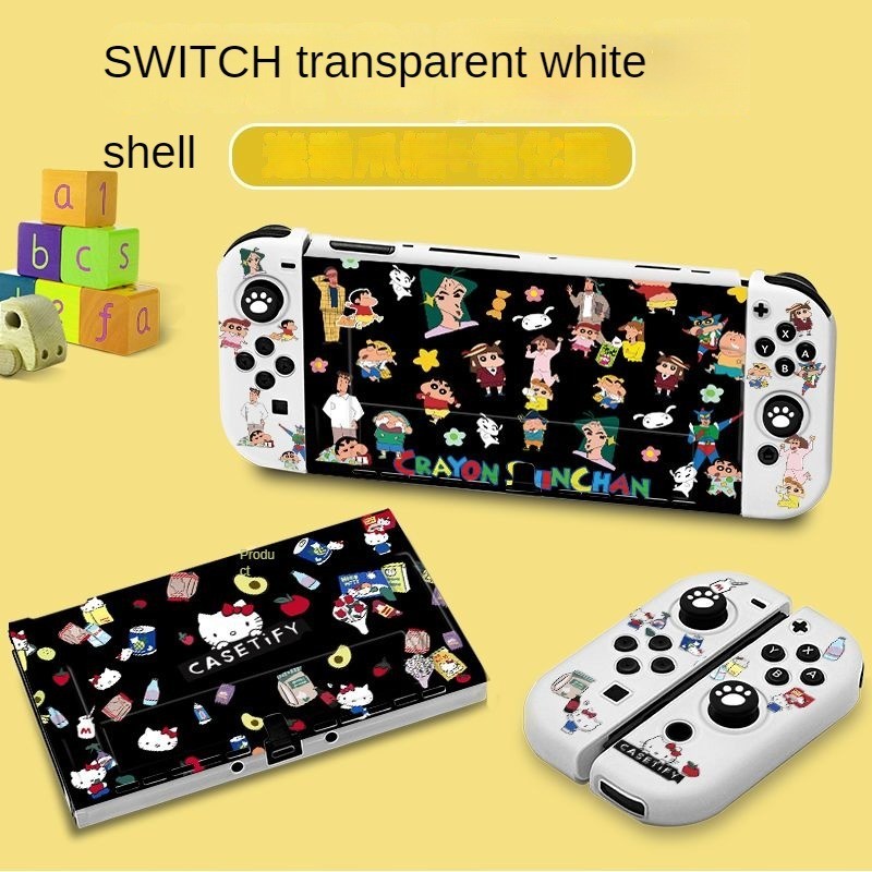 任天堂 Nintendo Switch OLED動漫蠟筆新款保護殼,兼容Nintendo Switch軟殼(OLED型號