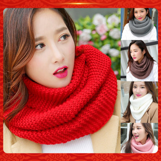 Ppsv❤秋冬保暖時尚女裝純色套頭圍巾針織圍巾