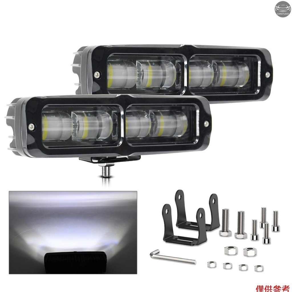 2 件 LED 工作燈 6000K 6 英寸汽車工作燈駕駛燈 IP68 防水射燈,適用於卡車、摩托車、SUV、全地形車、