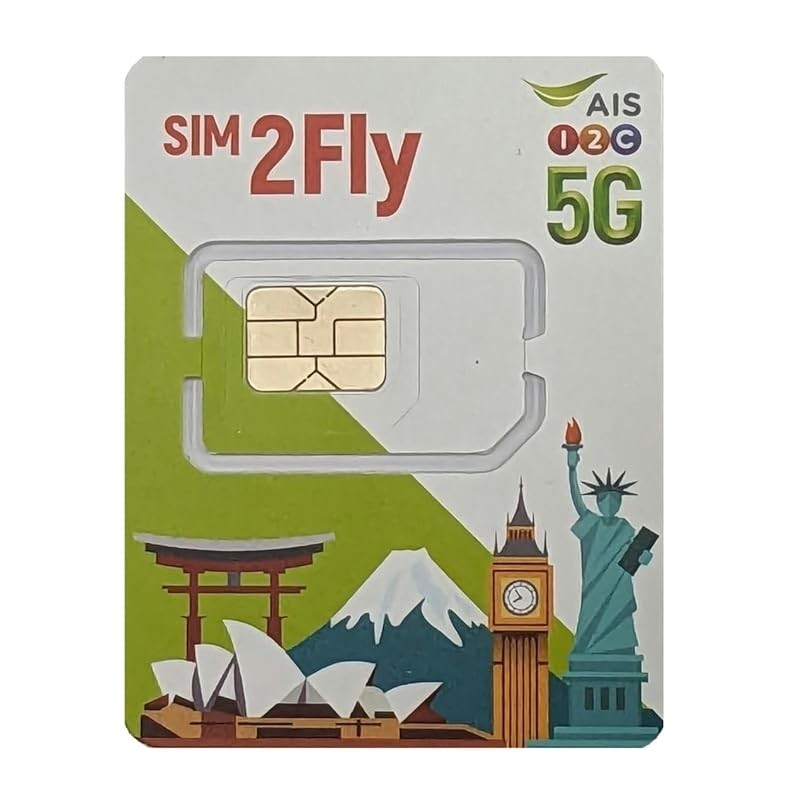 AIS SIM2Fly 预付费 SIM 卡，可在 32 个亚洲国家使用 8 天 4GB 数据 印度 印度尼西亚 澳大利亚